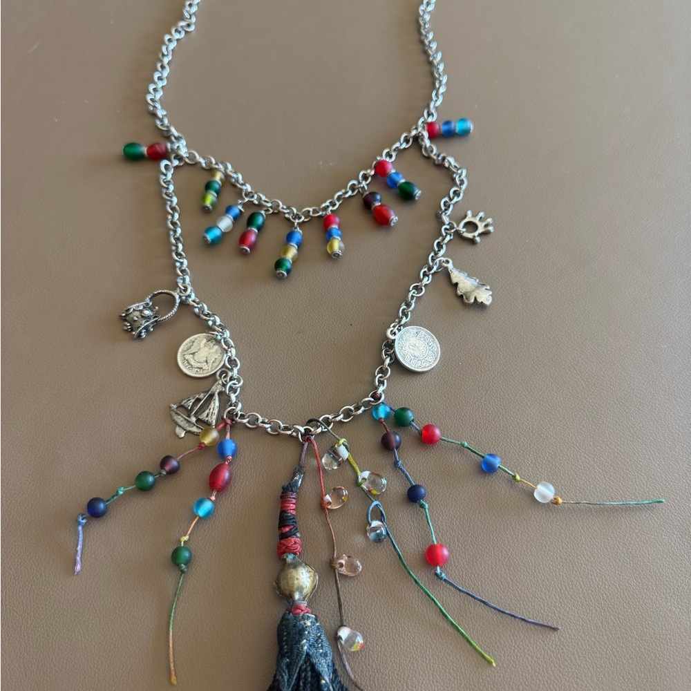 Colorful Beaded Charm Necklace